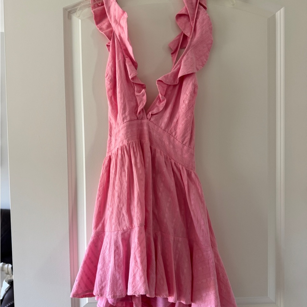 HYFVE Pink Textured Sleeveless Dress
